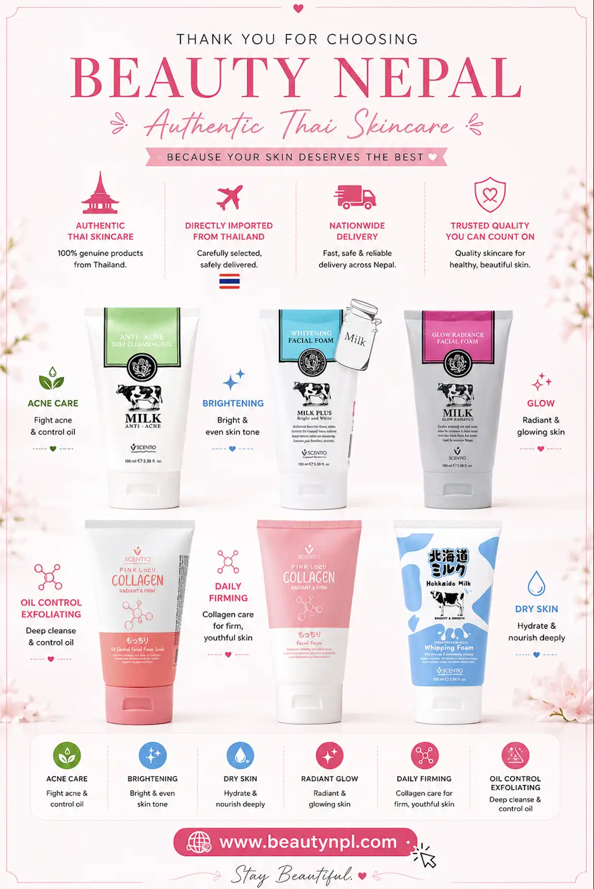 Product image of Scentio Milk Glow Radiance Facial Foam – Brightening Cleanser - Beauty Buffet