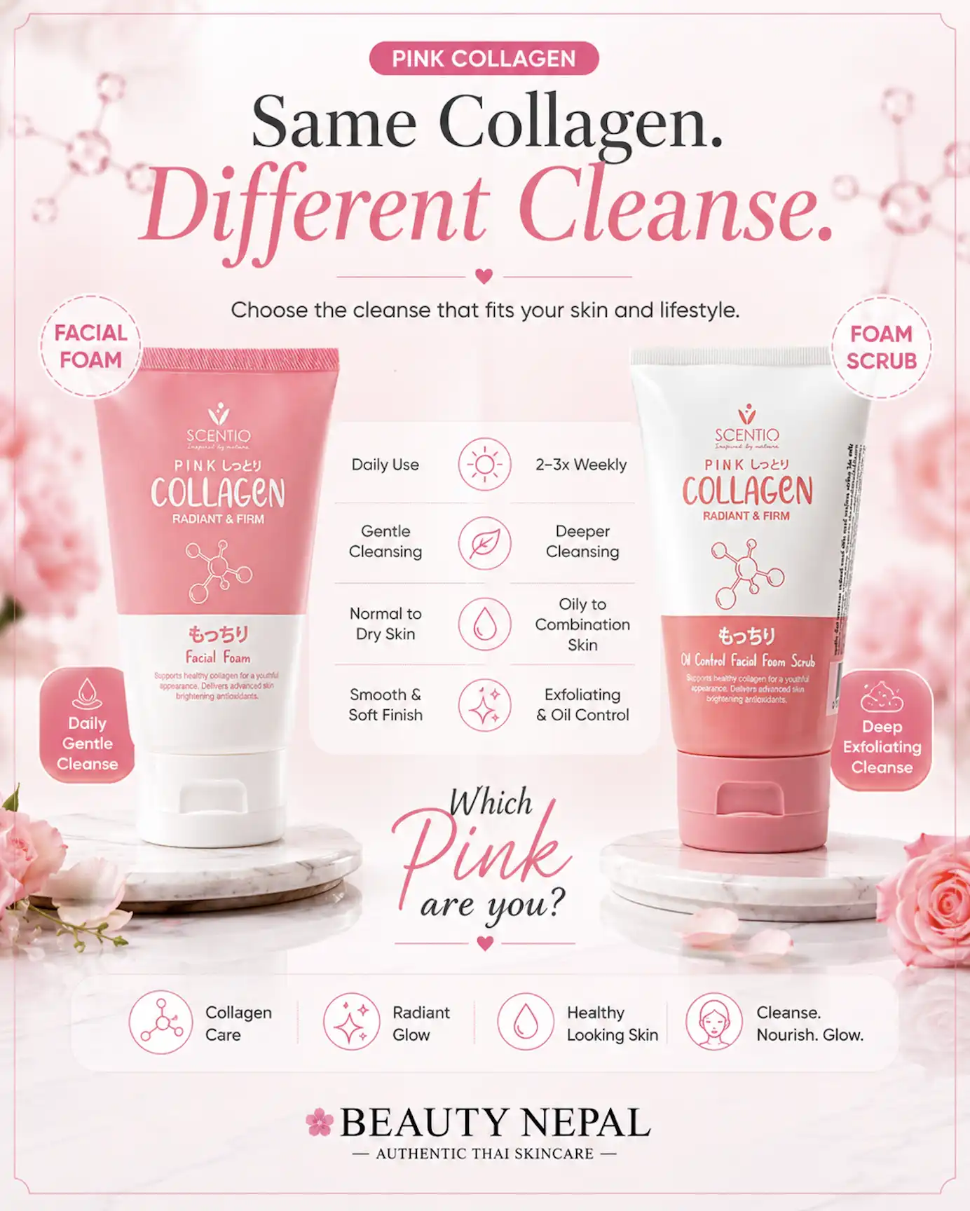 Product image of Scentio Pink Collagen Radiant & Firm Facial Foam - Beauty Buffet
