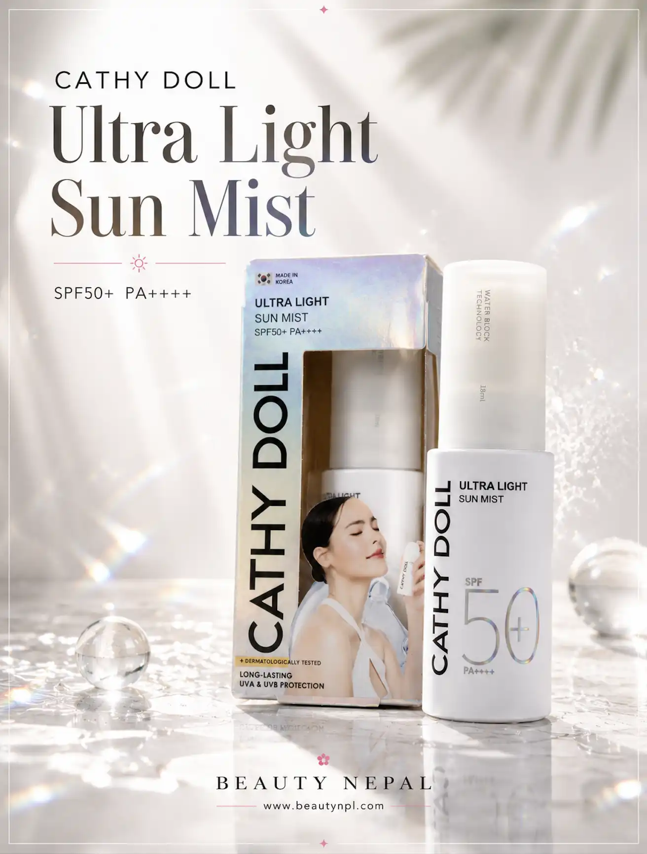 Product image of Sunscreen – Ultra Light Sun Mist SPF 50+ PA++++ – Cathy Doll