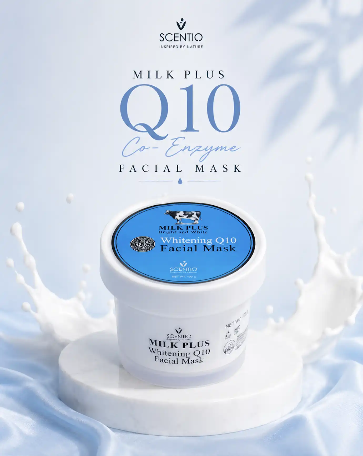 Product image of Scentio Milk Plus Whitening Q10 Facial Mask – Anti-Aging Mask - Beauty Buffet