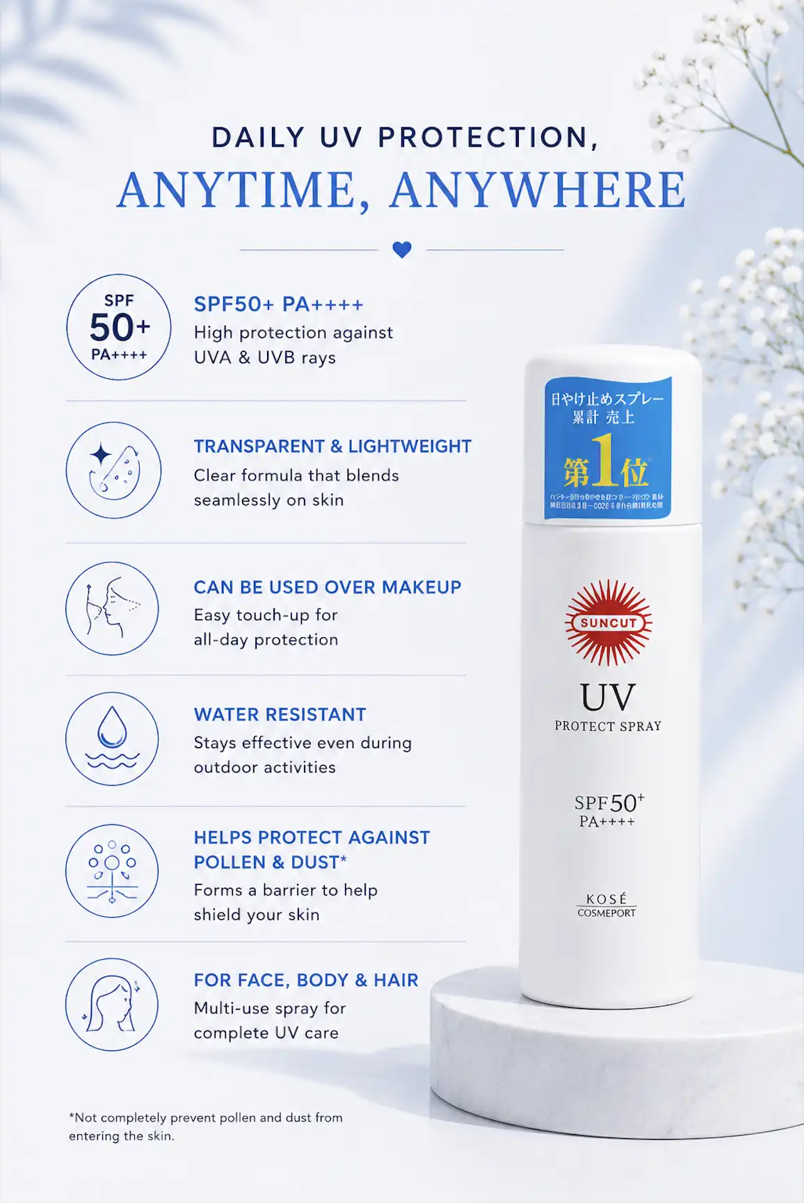 Product image of UV Perfect Spray SPF50+ PA++++ (60g) – Suncut (Kose)