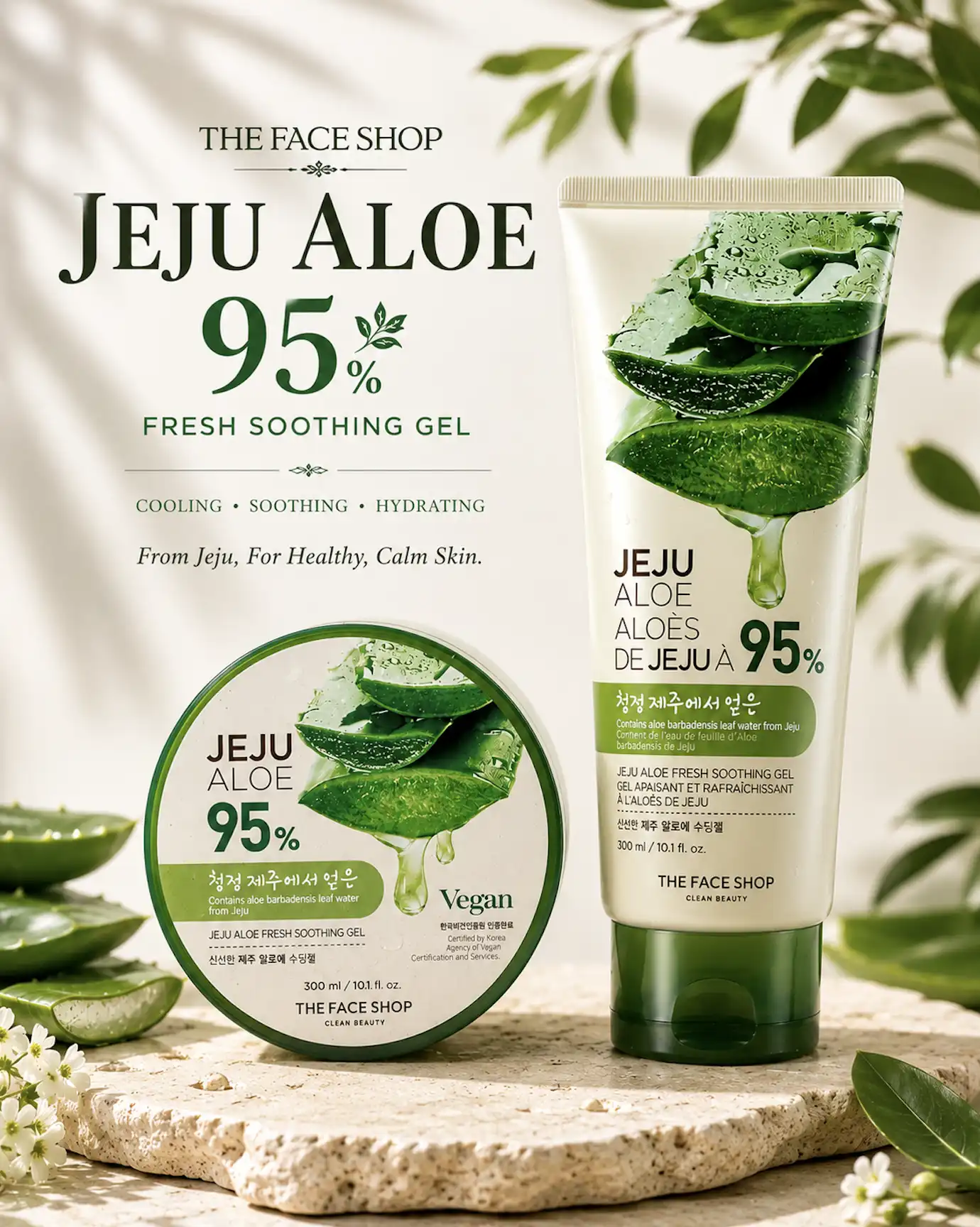 Product image of The Face Shop Jeju Aloe 95% Fresh Soothing Gel 300ml