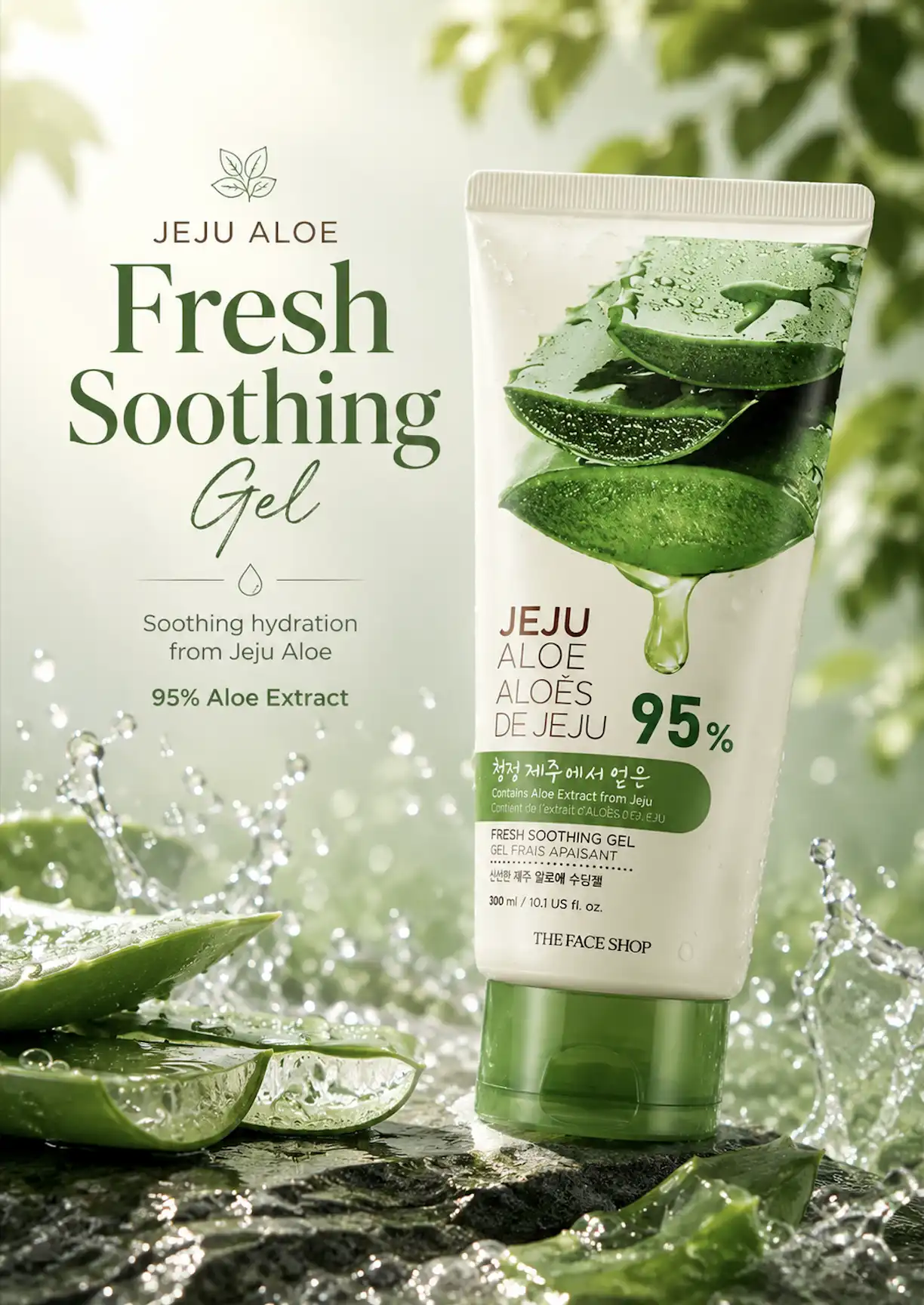 Product image of The Face Shop Jeju Aloe 95% Fresh Soothing Gel 300ml