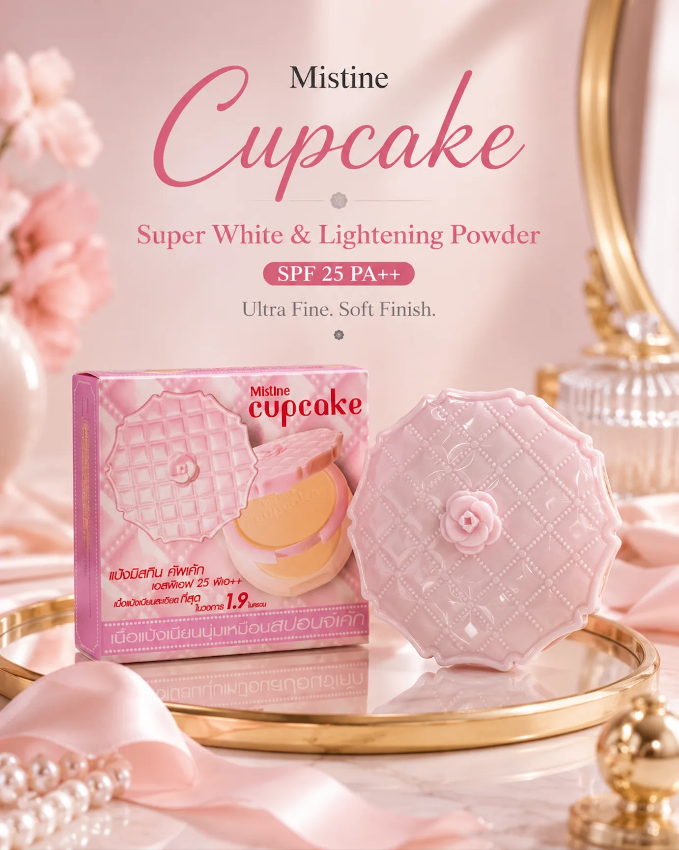 Cupcake Super White & Lightening Powder SPF 25 PA++ – Mistine