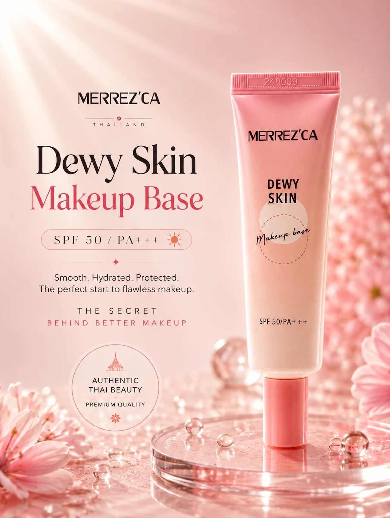 Face Primer – Dewy Skin Makeup Base SPF 50/PA+++ – Merrez’ca