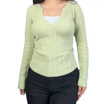 Deep V neck Cut Out Top