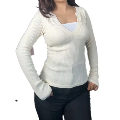 Deep V neck Cut Out Top
