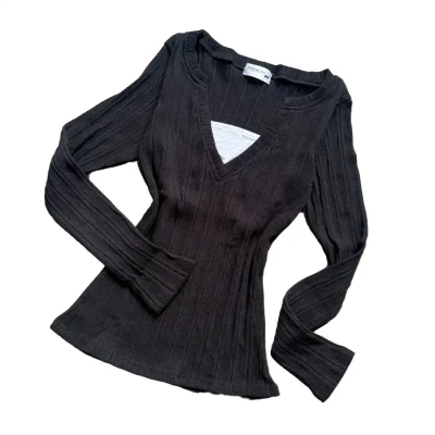 Deep V neck Cut Out Top
