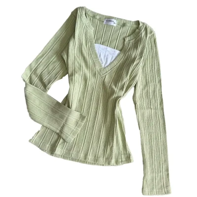 Deep V neck Cut Out Top