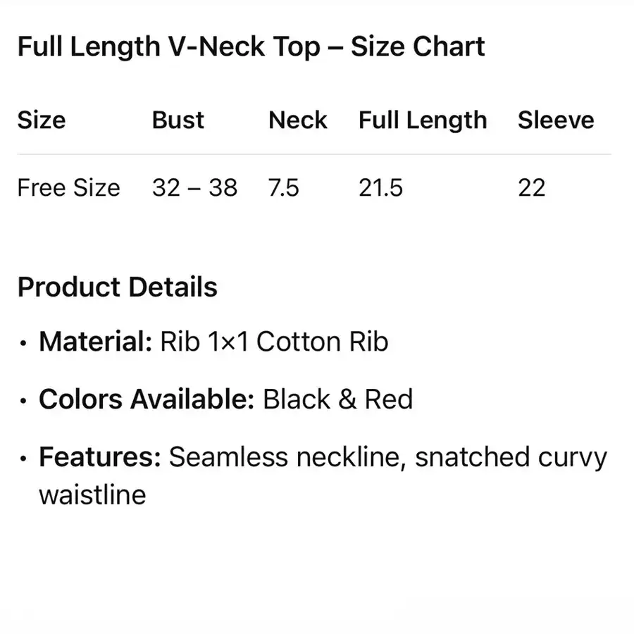 Product image of Full length V neck Top