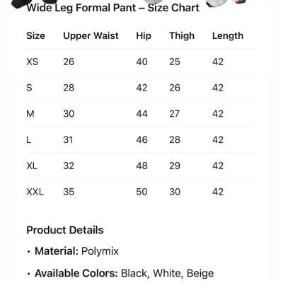 Wide leg Formal Pant