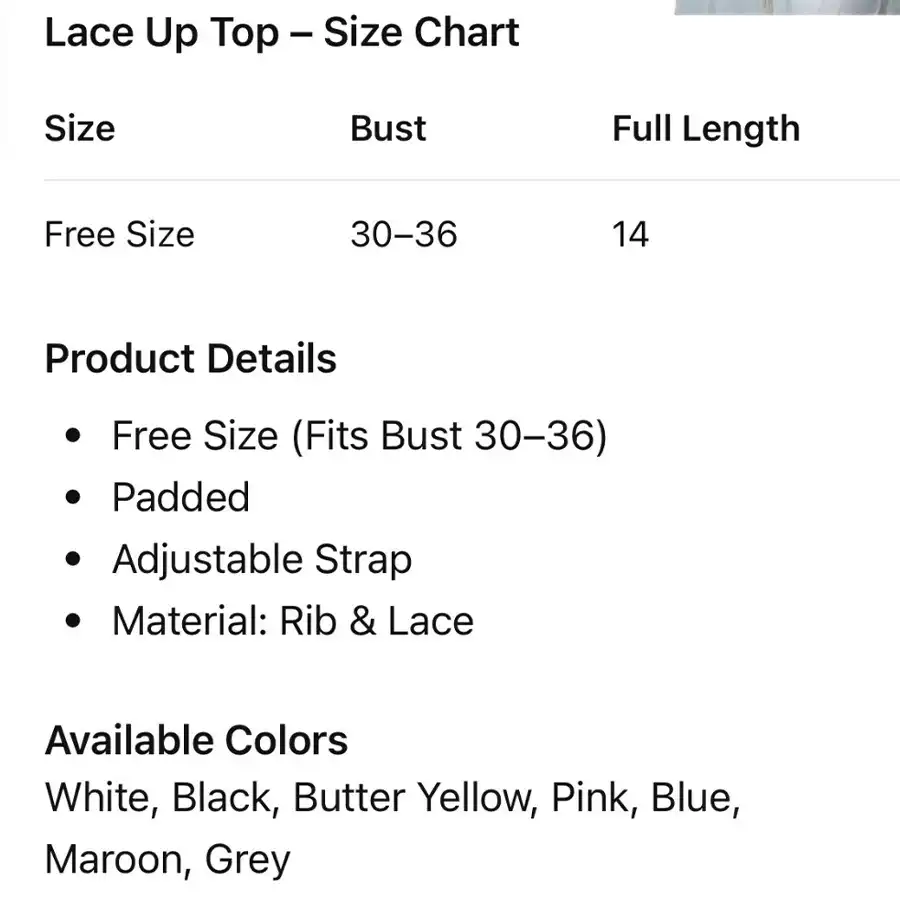 Product image of Lace up top