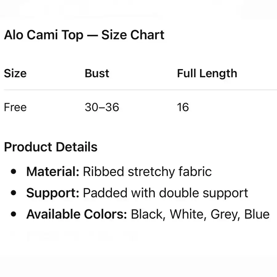 Product image of Alo Cami Top