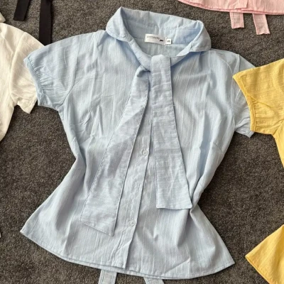 Lana Fitted bow shirt