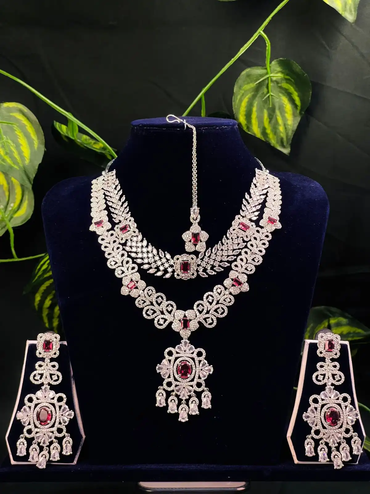 Product image of ADN3109 | Bridal Pure American Diamond Jewelry Set | Grand Bridal Set | 4K Plus Cosmetics Nepal