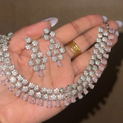 ADN381 | Premium AD Stone Neckl...