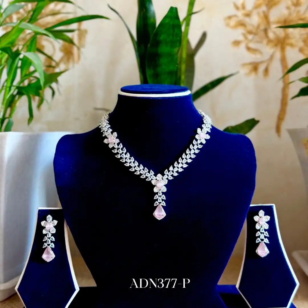 Product image of ADN377 | Classic Pure AD Drop Necklace Set with Earrings – Bridal & Party Jewelry