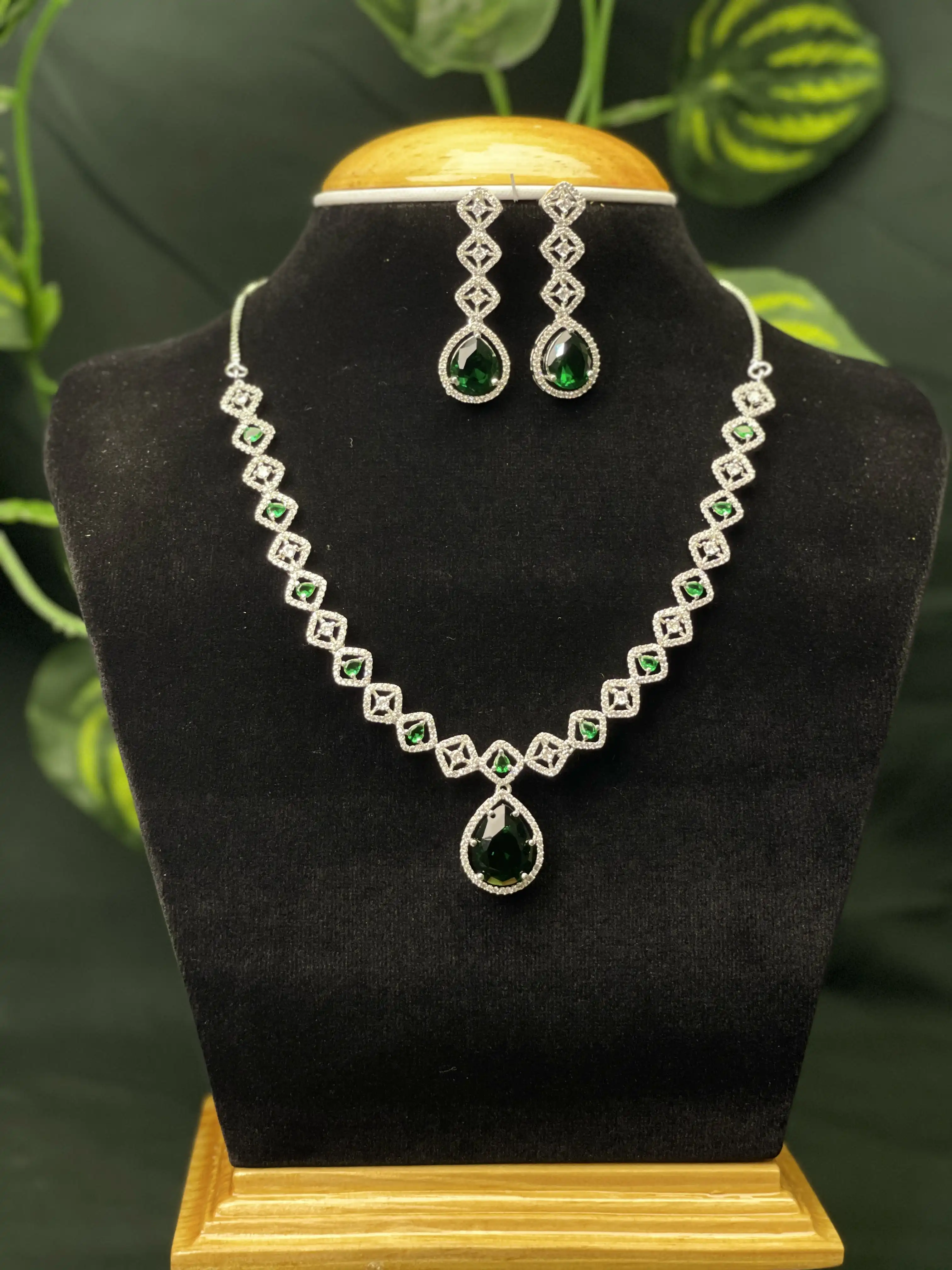 Product image of ADN3113 | Pure CZ Australian Diamond Drop Necklace set