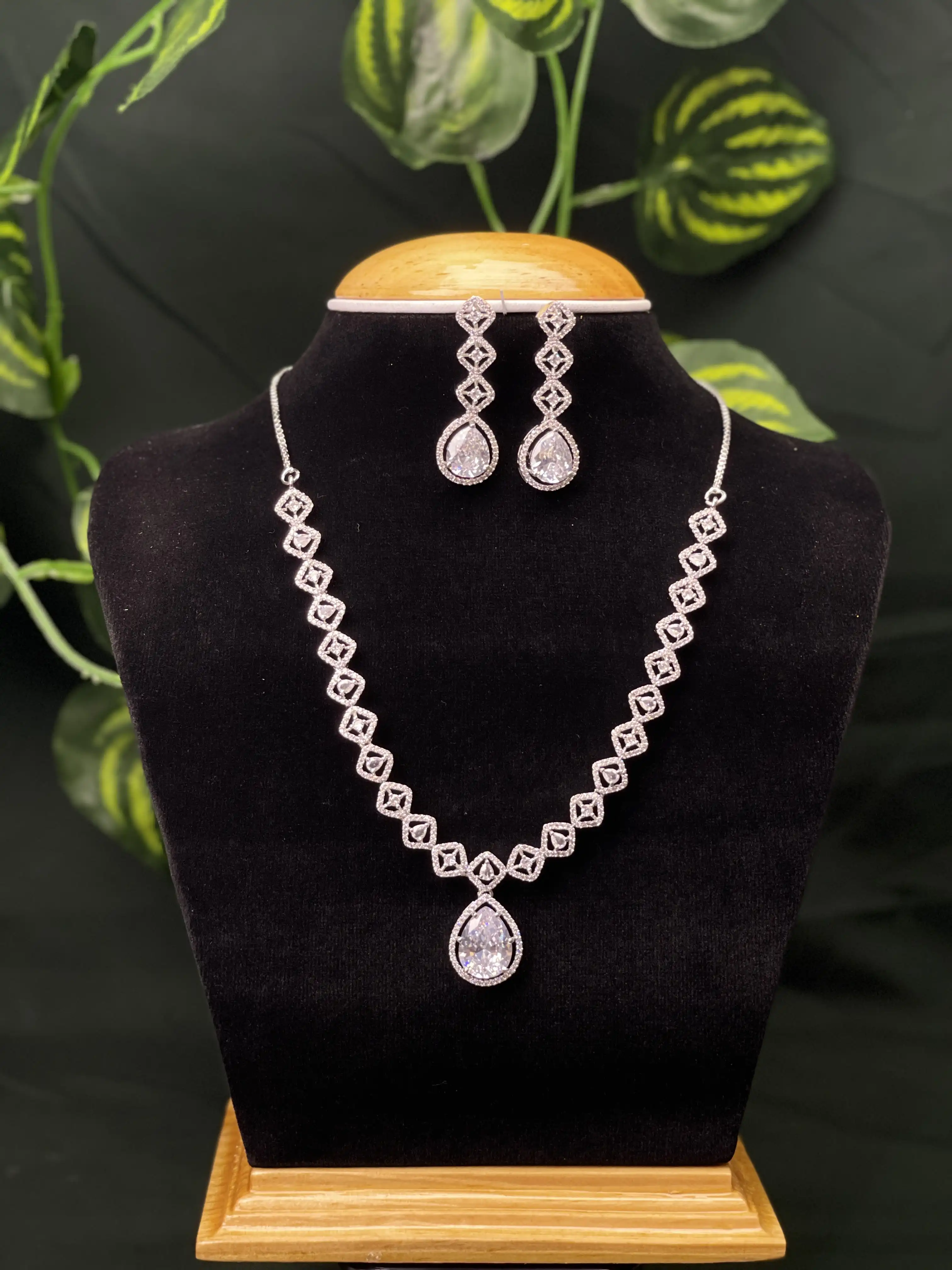 Product image of ADN3113 | Pure CZ Australian Diamond Drop Necklace set
