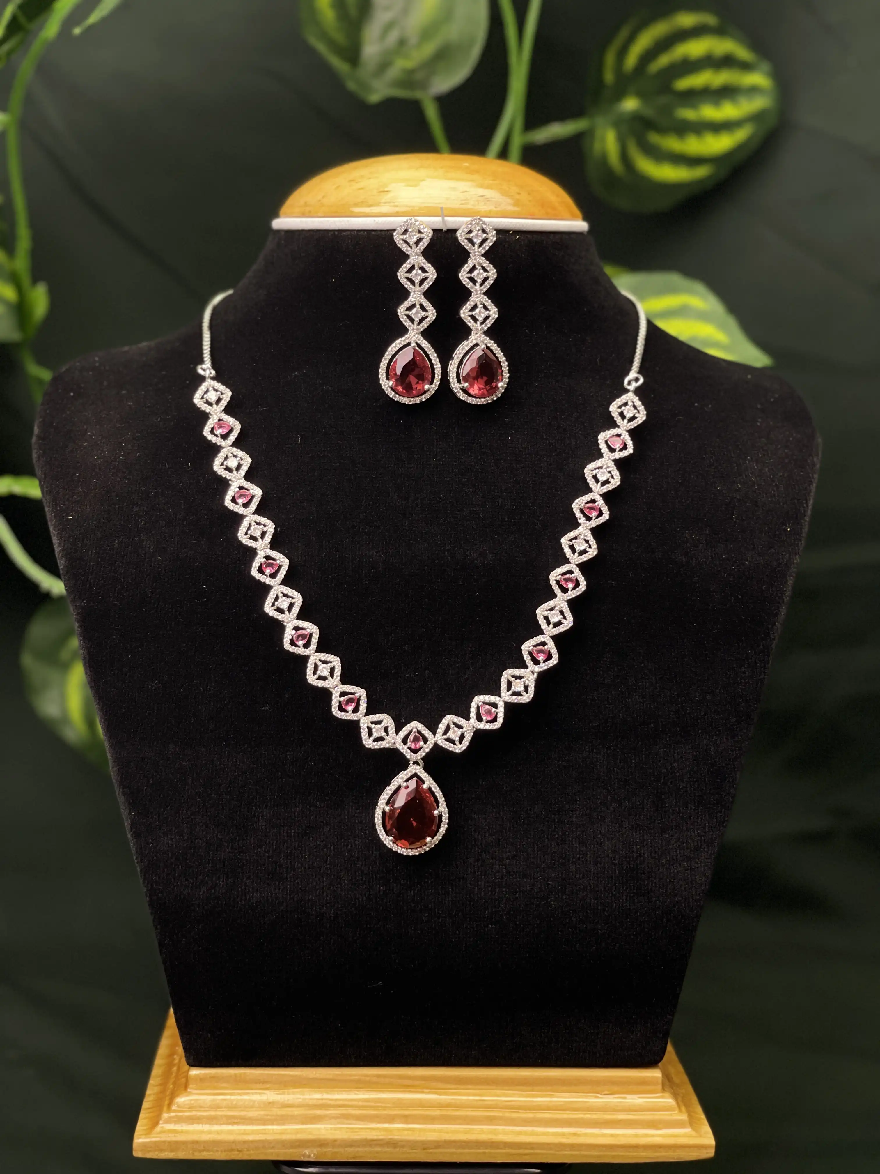 Product image of ADN3113 | Pure CZ Australian Diamond Drop Necklace set