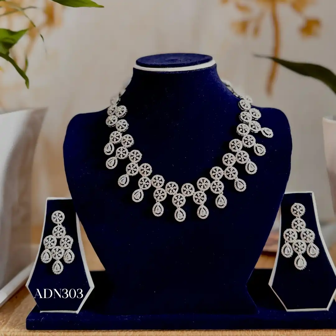 Product image of ADN303 | White Bridal AD set- Pure American Diamond set