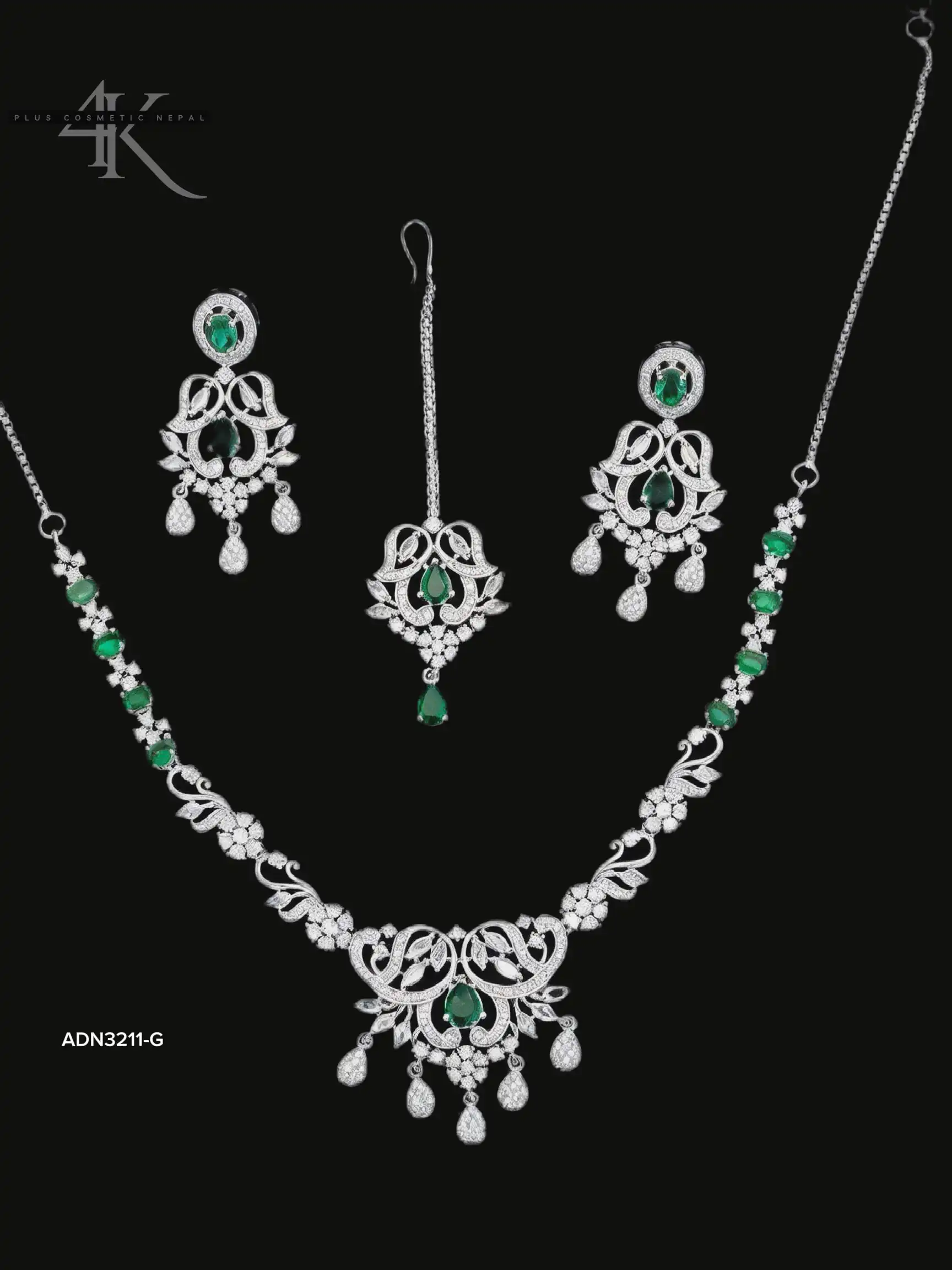Product image of ADN3211| Original American Diamond Necklace set-4K Plus Cosmetics