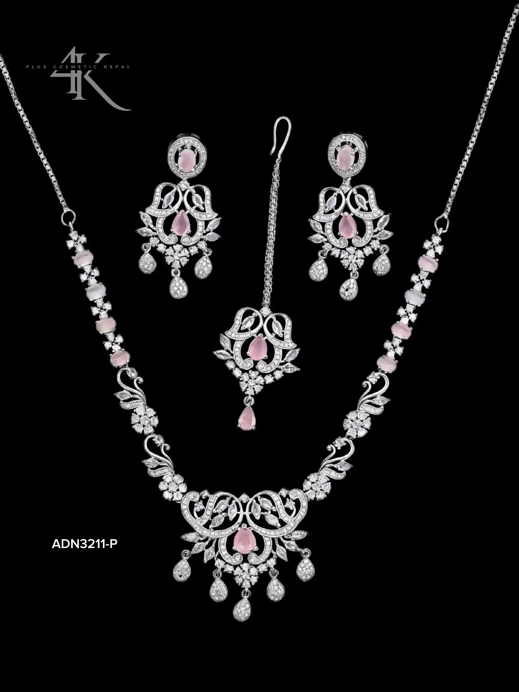 Product image of ADN3211| Original American Diamond Necklace set-4K Plus Cosmetics