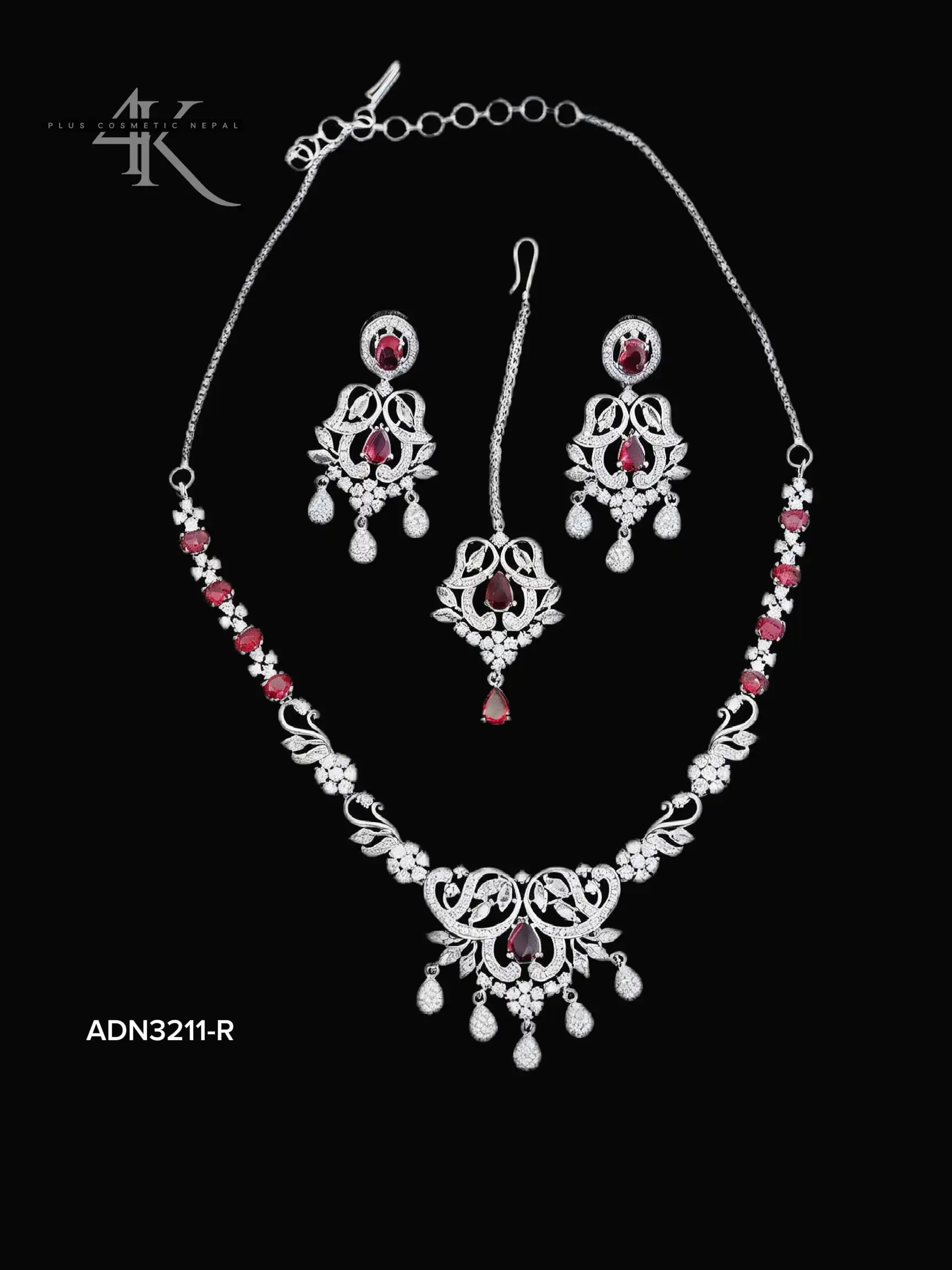 Product image of ADN3211| Original American Diamond Necklace set-4K Plus Cosmetics