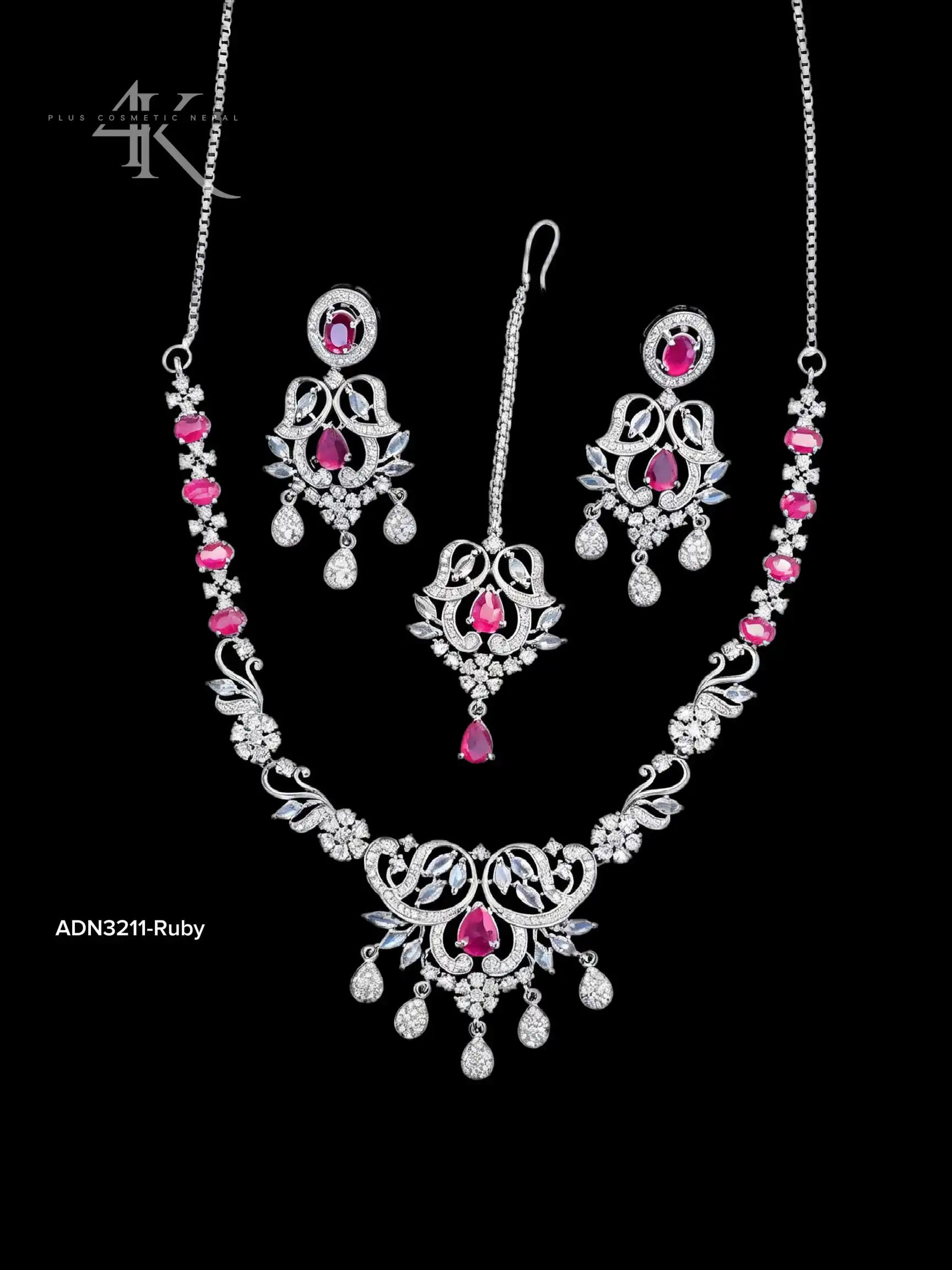 Product image of ADN3211| Original American Diamond Necklace set-4K Plus Cosmetics