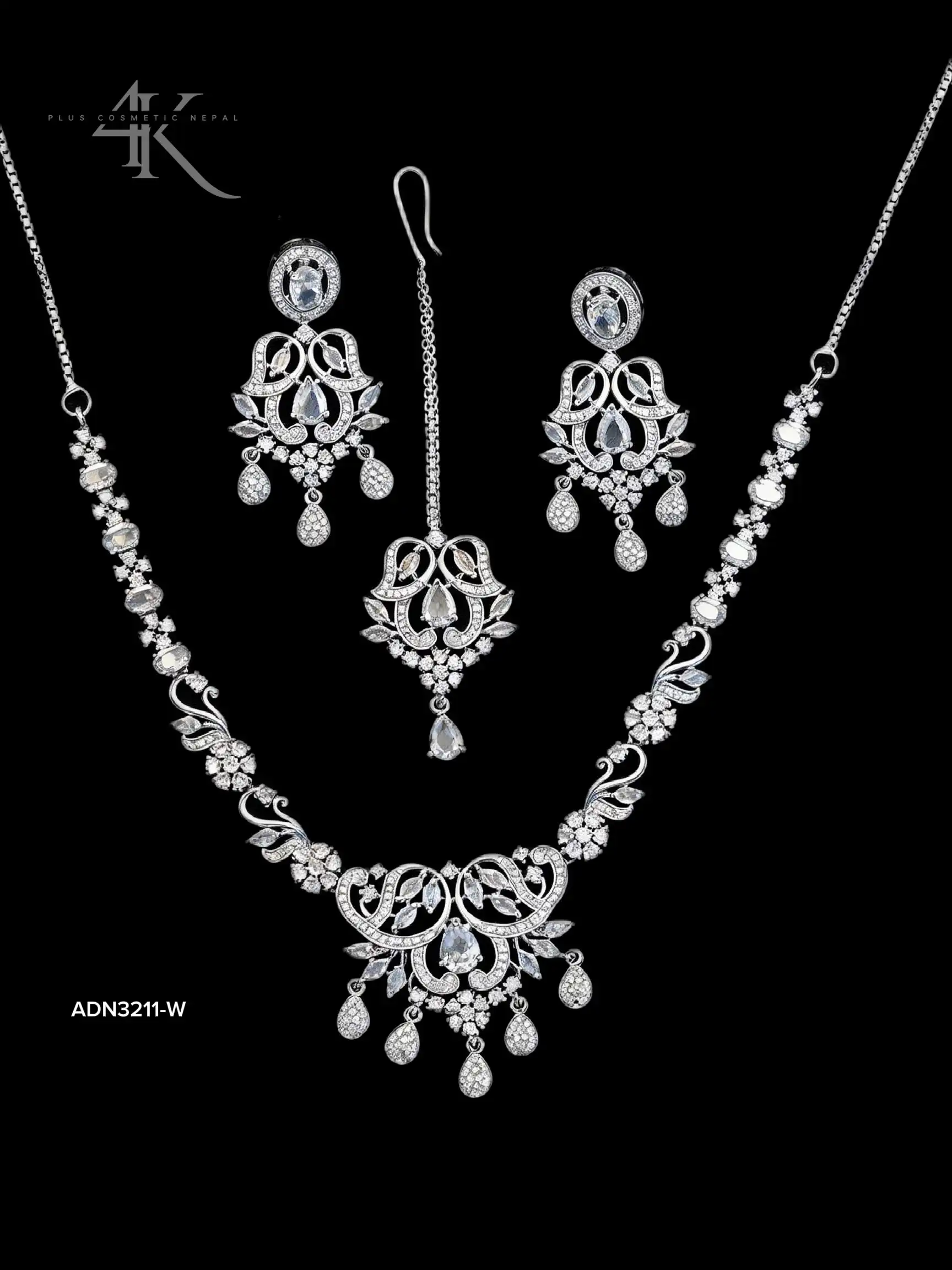 Product image of ADN3211| Original American Diamond Necklace set-4K Plus Cosmetics