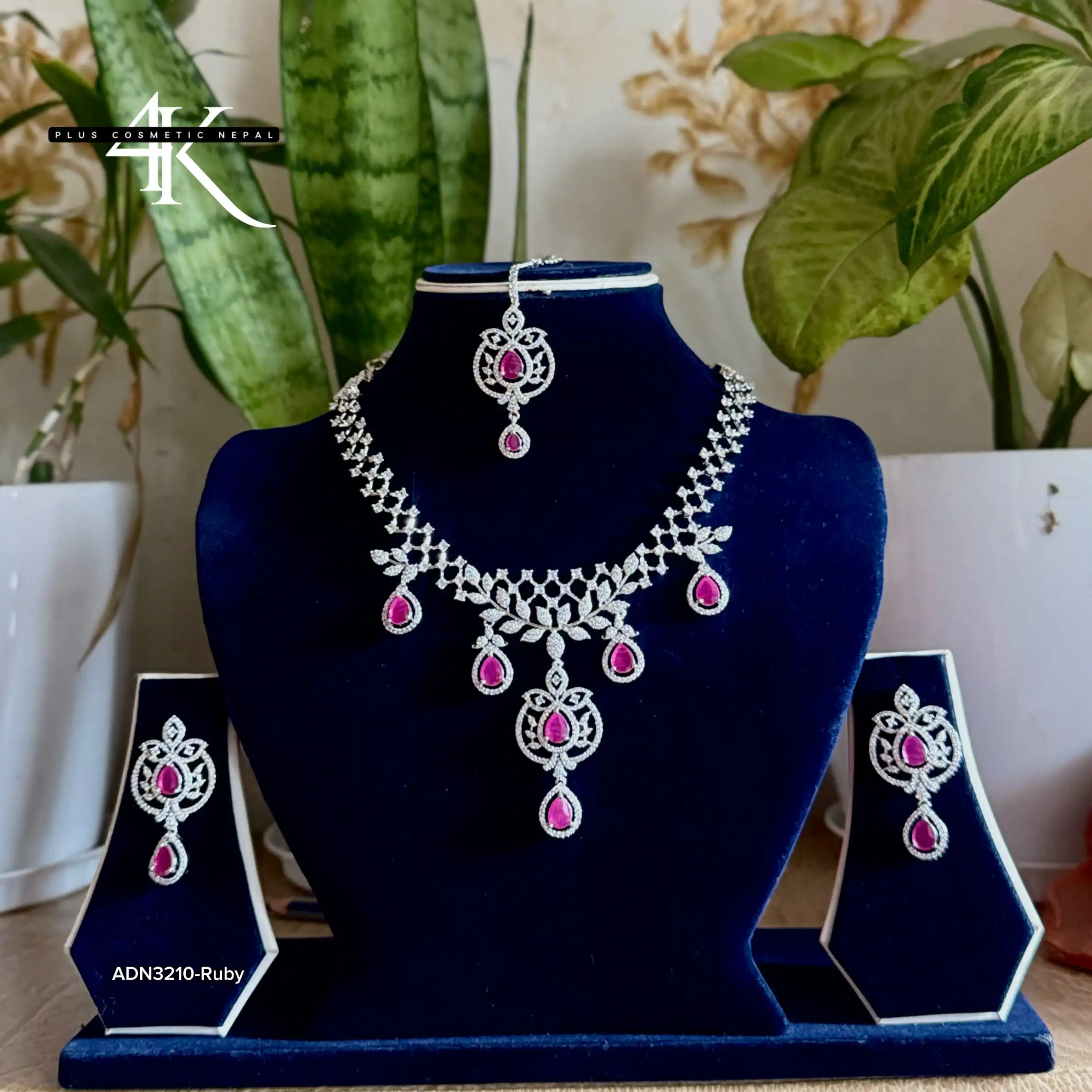 Product image of ADN3210| Original American Diamond Necklace Set-4K Plus Cosmetics Nepal