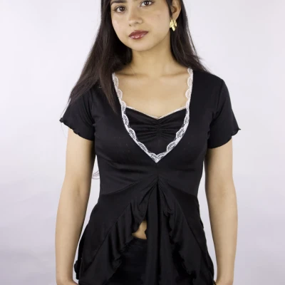 Ribbon Ruffle Top