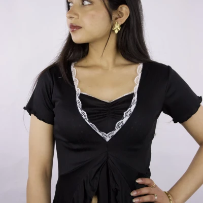 Ribbon Ruffle Top