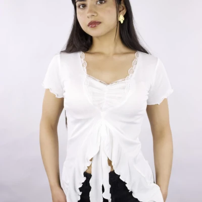 Ribbon Ruffle Top