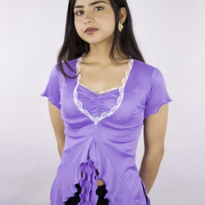 Ribbon Ruffle Top