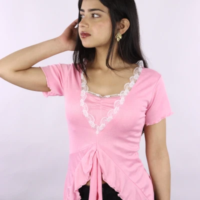 Ribbon Ruffle Top