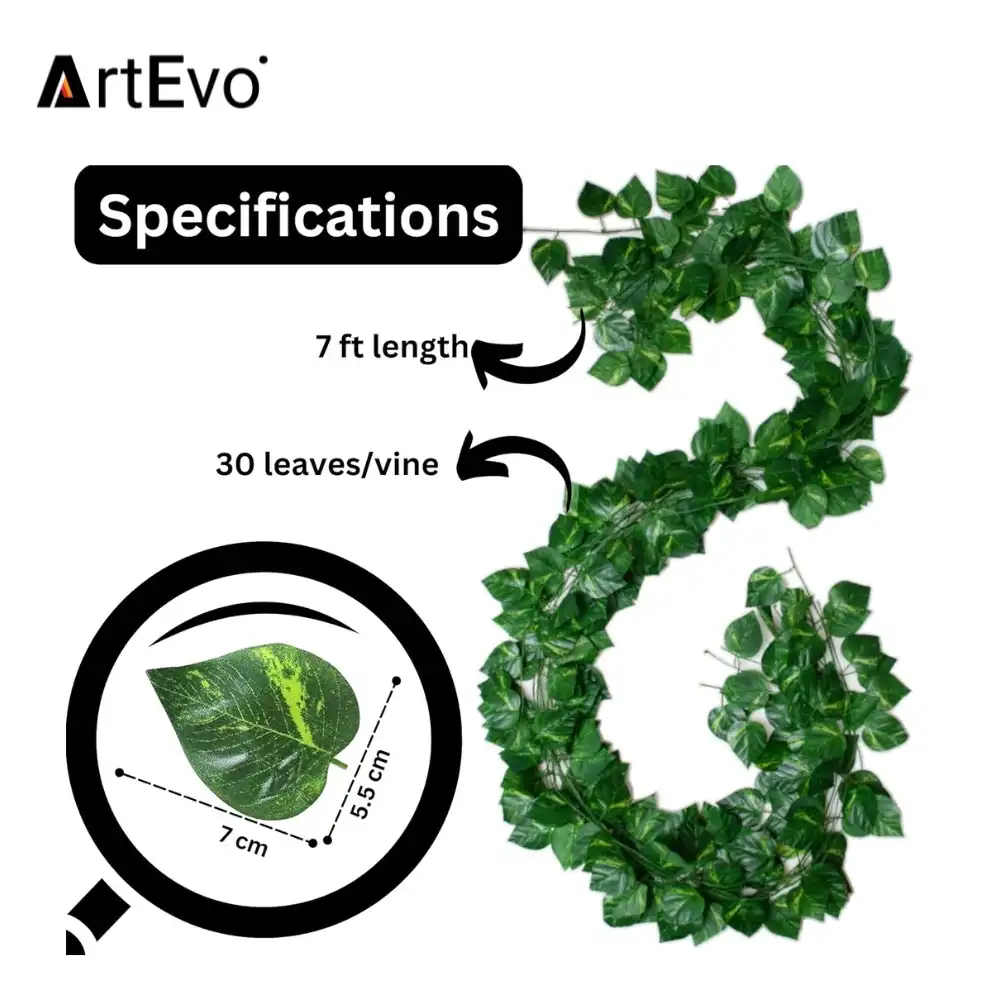 Product image of Artificial Money Plant Creepers with Green Leaves for Wall Hangings | 7 feet long
