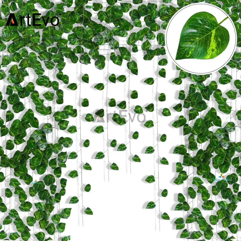Product image of Artificial Money Plant Creepers with Green Leaves for Wall Hangings | 7 feet long
