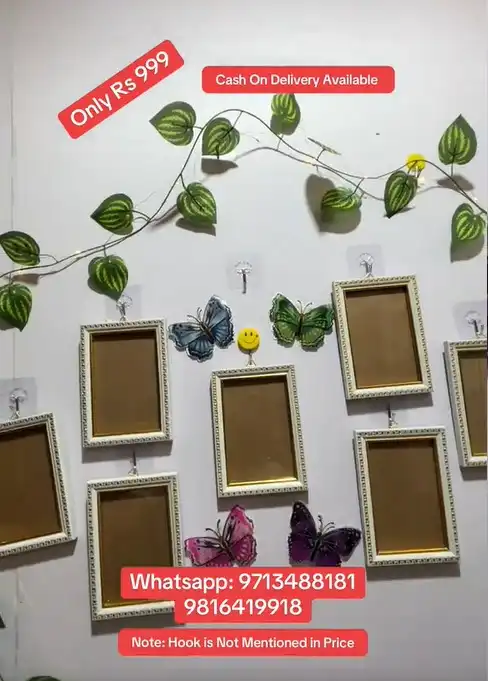 Product image of 7 pics 4x6 Photo frame light money plant butterfly