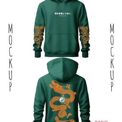 Golden Dragon Green Hoodie
