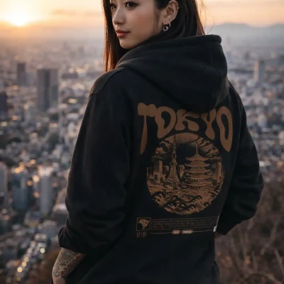 Tokyo Non zipper pullover hoodi...