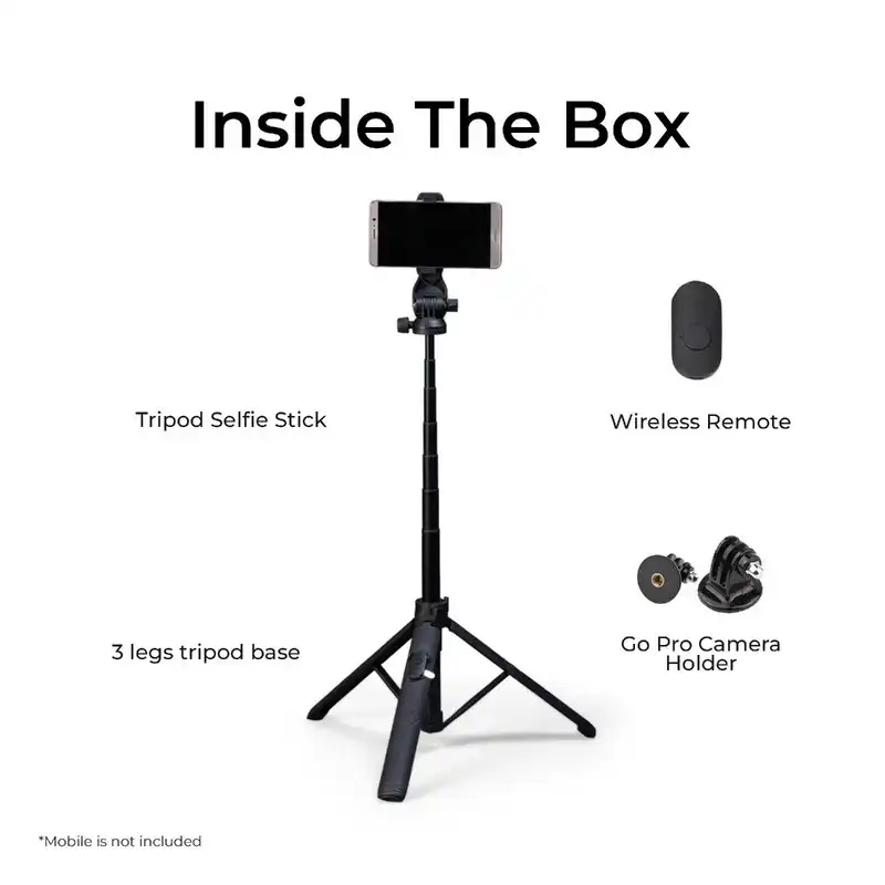 Product image of Digitek® DTR-525 SS Tripod Selfie Stick, 160cm, 360° Head, 10m Wireless Remote, iOS/Android/GoPro