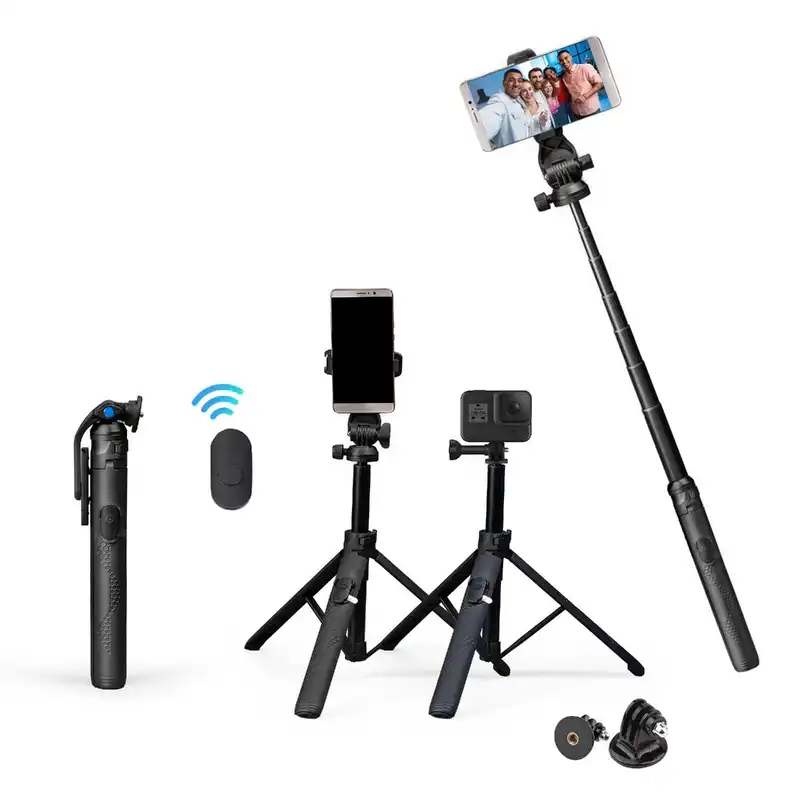 Product image of Digitek® DTR-525 SS Tripod Selfie Stick, 160cm, 360° Head, 10m Wireless Remote, iOS/Android/GoPro