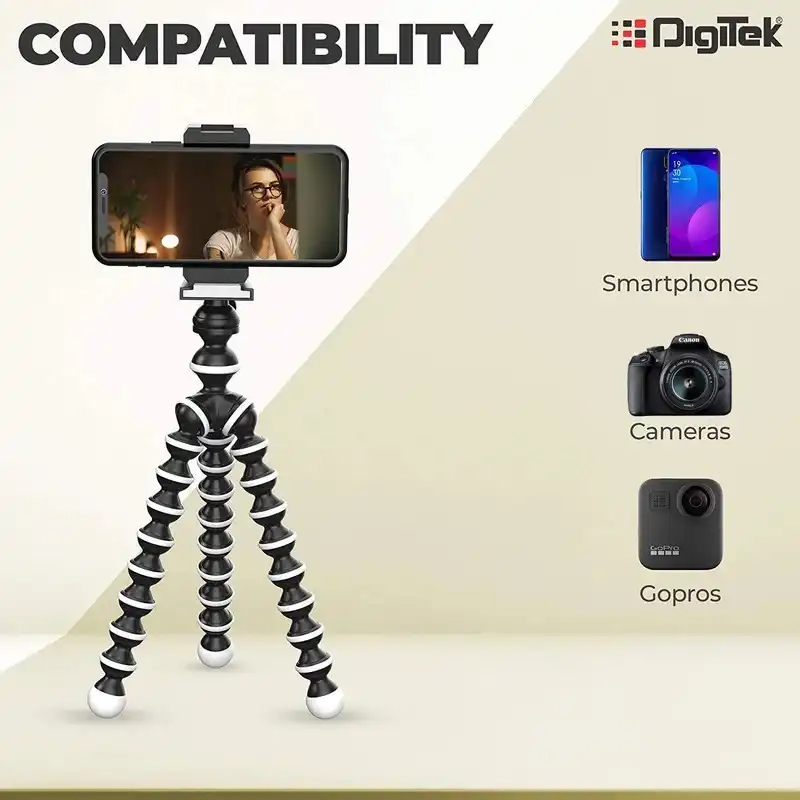 Product image of Digitek® DTR-260 GT Mini Gorilla Tripod, 33cm, Flexible, Phone/Camera, 1kg Load, Remote