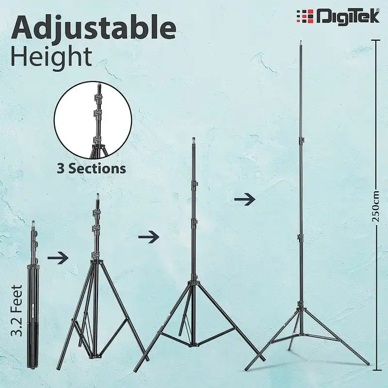 Product image of Digitek® DBSK-009FT Studio Background Stand Kit, Foldable, Portable, Max 250cm, Bag Included