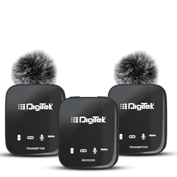 Product image of Digitek® DWM-101 Wireless Mic, ANC Noise Reduction, 360° Sound, 100m Range, 12Hr Battery