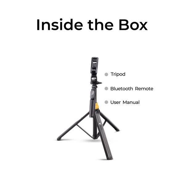 Product image of Digitek® DTR-555 SS Foldable Tripod Selfie Stick, 5.57ft, 360° Rotation, 10m Remote, iOS/Android/GoPro