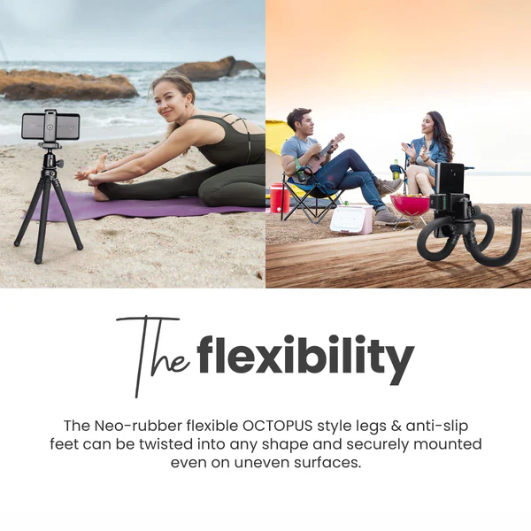 Product image of Digitek® DTR-320 FT Flexible Gorillapod Tripod, 360° Ball Head, 3kg Load, Phone/Camera