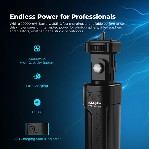 Product image of Digitek DPB-20000 PD Battery HANDLE GRIP for LED Studio COB Light