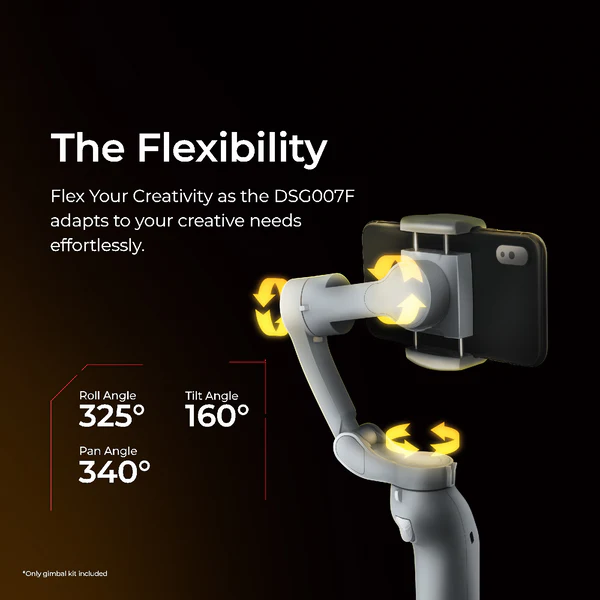 Product image of Digitek DSG-007F AI 3 Axis Wide Angle Smartphone Gimbal with AI Tracker & 5 hrs Working time